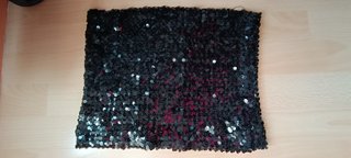 Top lentejuelas negro strapless