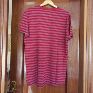 Camiseta CONVERSE Talla XL Rayas Rojas y grises