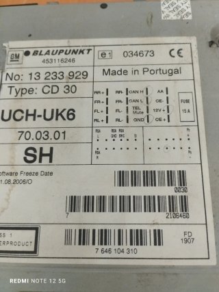 Opel CD 30 MP3 Radio para Vivaro