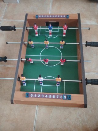 Futbolín de mesa portátil de madera,mini futbolín.