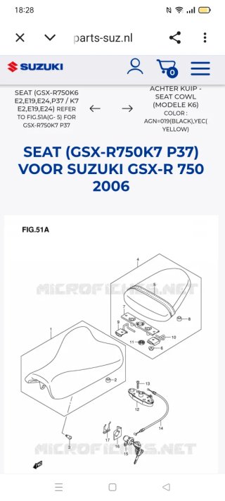 Asiento trasero Suzuki GSX-R 600/750 K6-K7