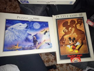 Lote 3 Puzzles 1000 Piezas: Caballos, Lobo y Micke