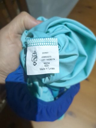 Maillot gimnasia azul degradado con brillos
