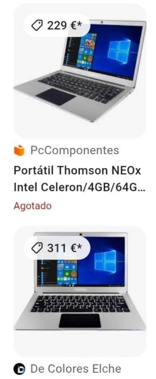 Portátil Thomson NEOx Intel Celeron Plata