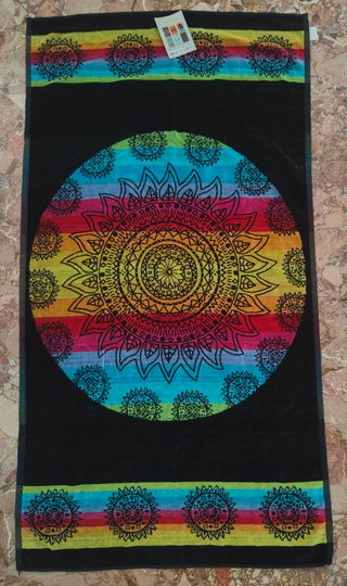 Telo mare Jacquard in spugna disegno multi mandala