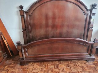 Cama Matrimonio Madera Oscura