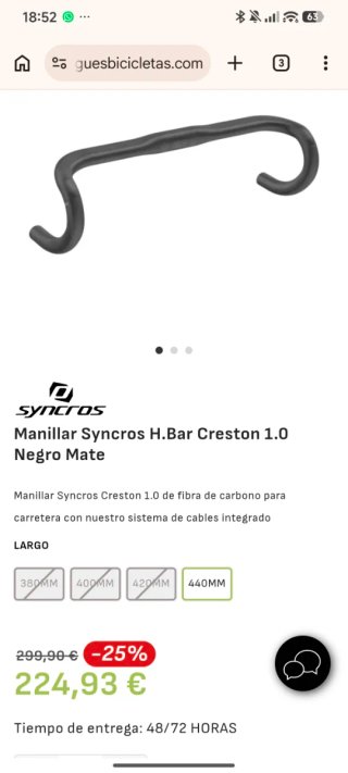 Manillar Syncros Creston 1.0 Compact