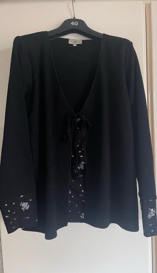 Twin-set nero con paillettes tg 50