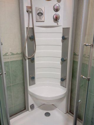 Cabina ducha hidromasaje cristal y metal