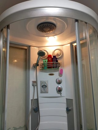 Cabina ducha hidromasaje cristal y metal