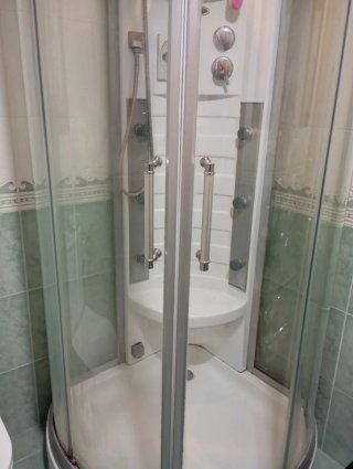 Cabina ducha hidromasaje cristal y metal