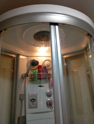 Cabina ducha hidromasaje cristal y metal