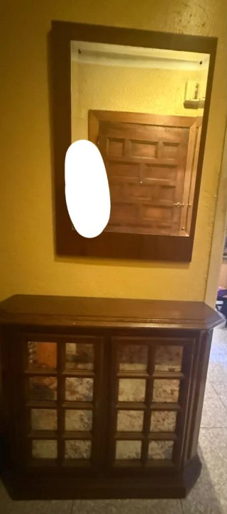 Set con specchio e tavolino ingresso in legno