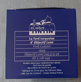 Tintin Coche 1/43 49 Ford Custom turquesa