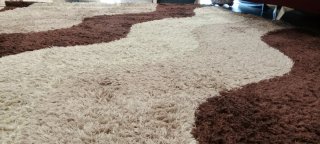 Alfombra 3x3 beige y marrón