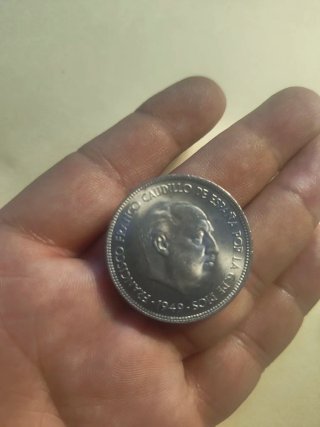 Moneda 5 Pesetas 1949 Franco Caudillo