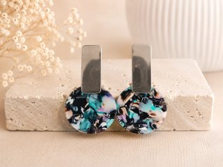 Pendientes Acrílicos Redondos Multicolor