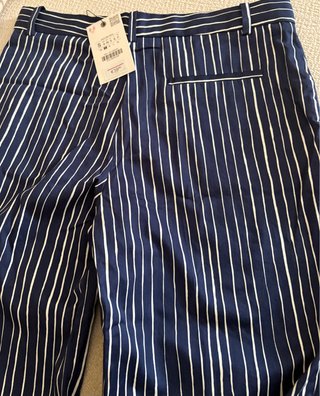 Pantalón Zara Rayas Azul Talla S Nuevo