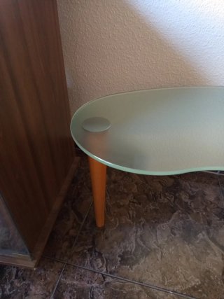 Mesa de centro cristal y madera