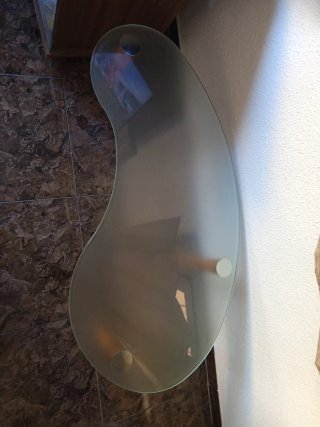 Mesa de centro cristal y madera