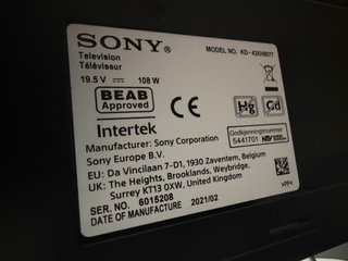 Sony KD-43XH8077 TV 43 Negro