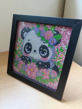 Cuadro Oso Panda Flores Decoración Infantil