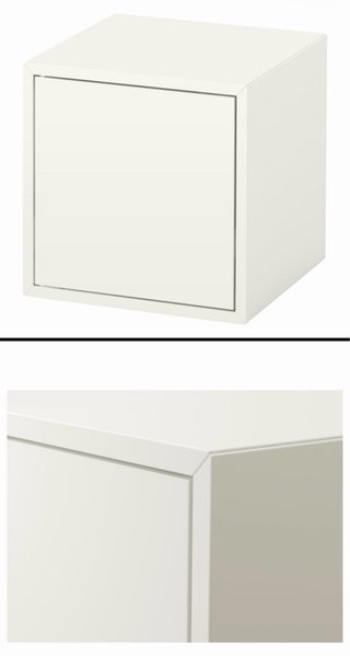 Mueble de pared blanco con sus soportes completo