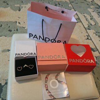Juego Pendiente Aro Corazón y Anillo Tiara Pandora