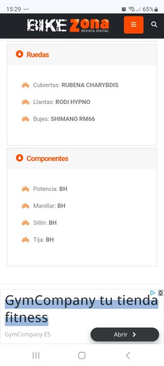 Bicicleta BH PEAK 6.9 de montaña