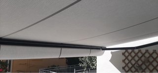 Toldo terraza eléctrico beige/gris