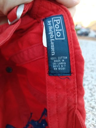 Berretto Polo Ralph Lauren Rosso per Bambini 4-7 Anni