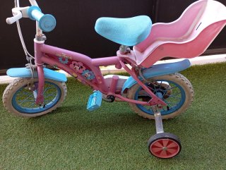 Bicicleta infantil rosa y azul