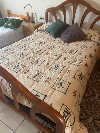 Cama 135x200cm Madera y Tela