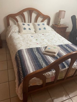 Cama 135x200cm Madera y Tela