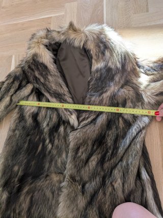 Chaquetón vintage pelo marrón y gris