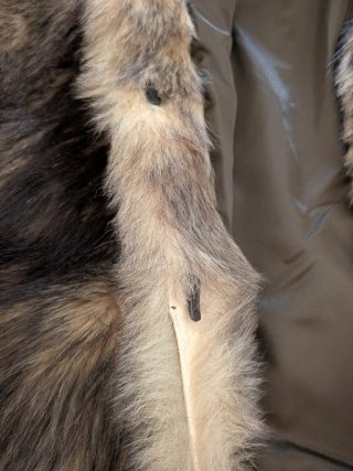 Chaquetón vintage pelo marrón y gris