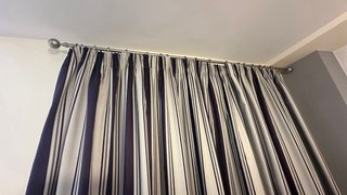 Tende a righe viola e beige