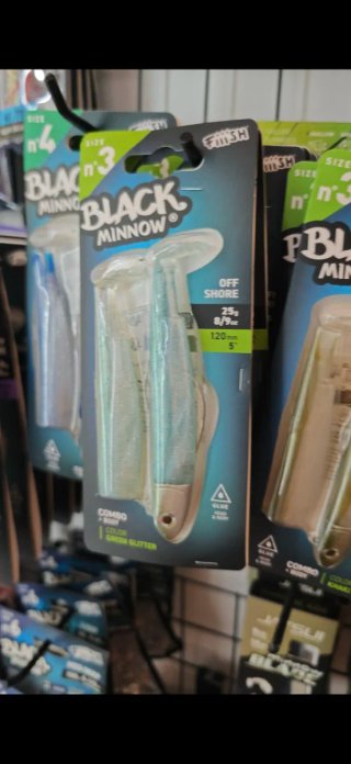 Black Minnow 5 Green Glitter