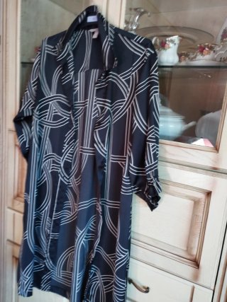 Vestido negro estampado XL