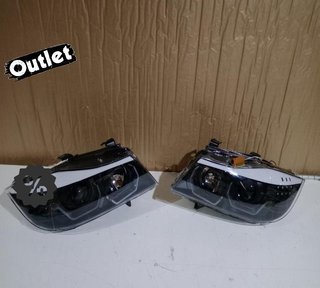 NM FAROS BMW E90 E91 05-08 OJOS ANGEL LED 3D FONDO NEGRO R14