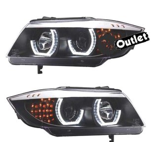 NM FAROS BMW E90 E91 05-08 OJOS ANGEL LED 3D FONDO NEGRO R14