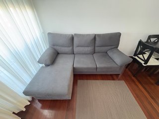 Sofá chaise longue gris 210cm