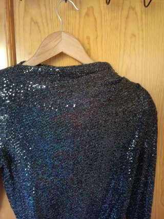 Vestido Negro Brillante Talla M
