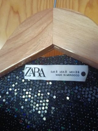 Vestido Negro Brillante Talla M