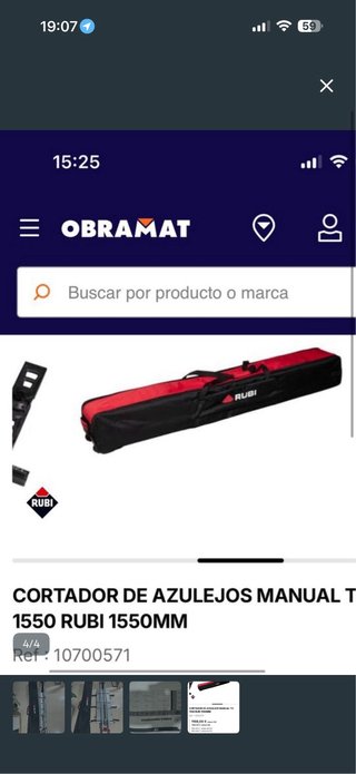 Cortadora de azulejos Rubi con funda