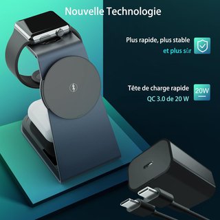 CARGADOR INALÁMBRICO 3 EN 1 MAGNÉTICO 15W