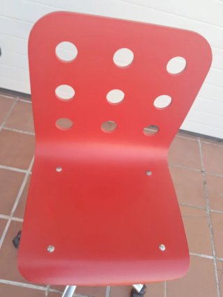 Silla juvenil roja ruedas escritorio mesa estudio