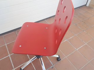 Silla juvenil roja ruedas escritorio mesa estudio