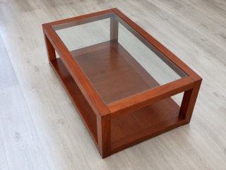 Mesa centro madera y cristal