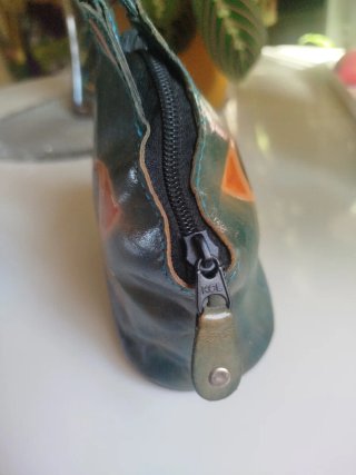 Bolso gato cuero vintage azul